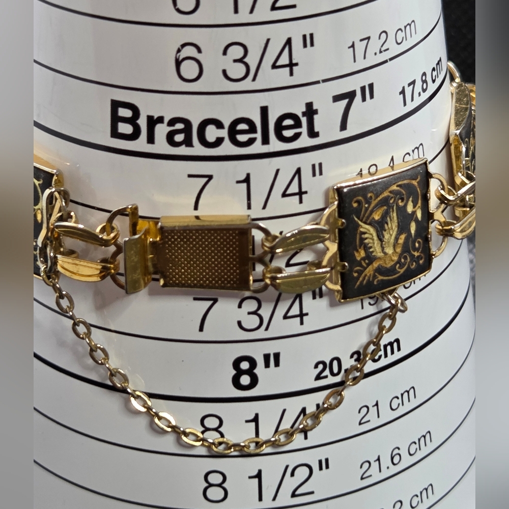 Damascene Bracelet Bird Motif IA Midas of Toledo - Picture 4 of 9